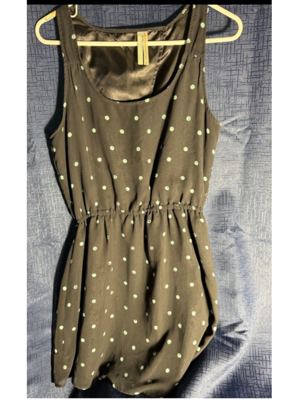 Women's O'Neill Dark Navy blue Mint Green Polka Dot Dress L flare y2k 90's
